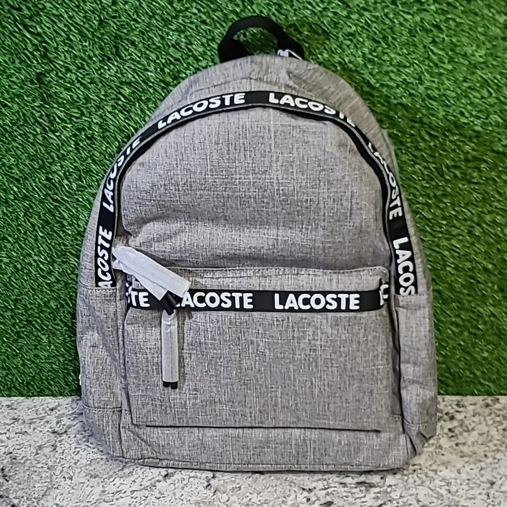 Lacoste Men's Neocroc Laptop Pocket Backpack, Tape Grey Chine